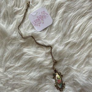 Vintage 70s 80s Watercolor Floral Necklace